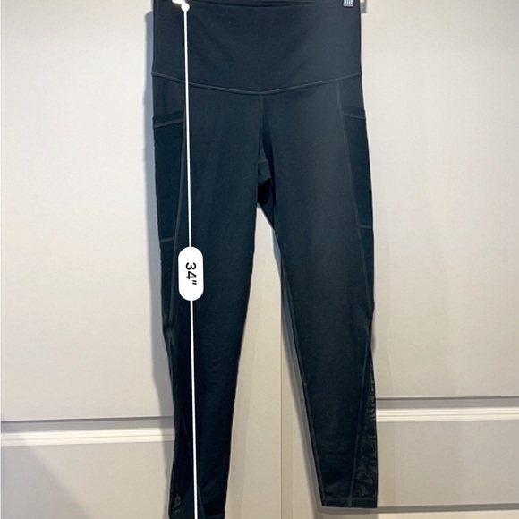 Mono B Women's Dark Green Everyday High Waist Leggings with Mesh and Pockets - M - Picture 10 of 10